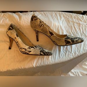 Jon Josef snake print leather pumps